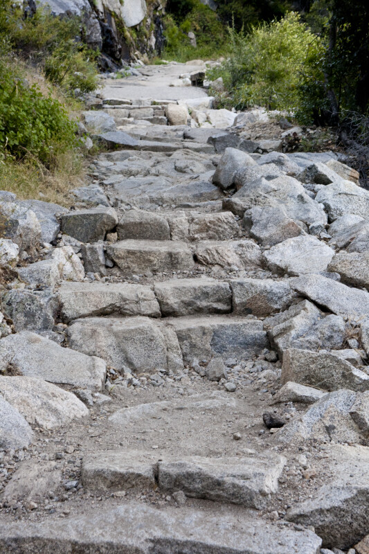 Rough Granite Steps on the Trail
