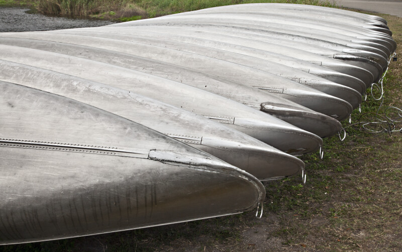 Row of Metal Canoes at Myakka River State Park