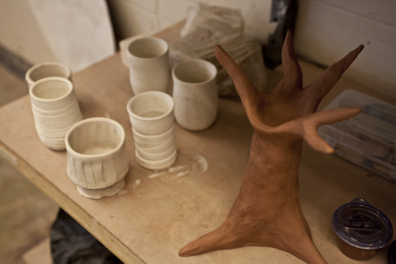 Shelf with Various Ceramics