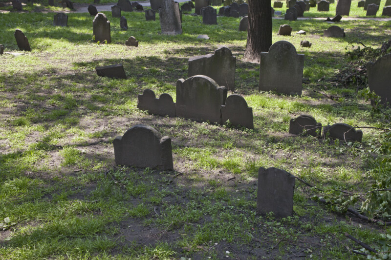 Shouldered Tablet Headstones in a Cemetery