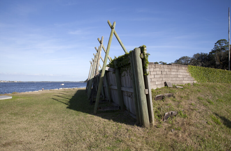 Side of the Sea Wall at the Reconstructed Fort Caroline Site