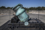 Side View of a Bronze, Oxidized Mortar on the Terreplein of Castillo de San Marcos