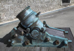 Side View of an Oxidized, Bronze Mortar