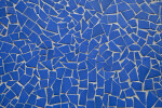 Sidewalk Composed of Blue Shards Cemented Together