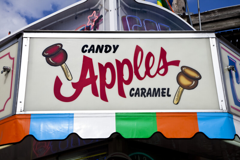 Sign for Candy and Caramel Apples