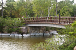 Small Bridge Extending over Pond