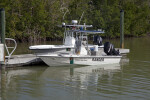 Small Motorboats Docked at the Flamingo Marina of Everglades National Park