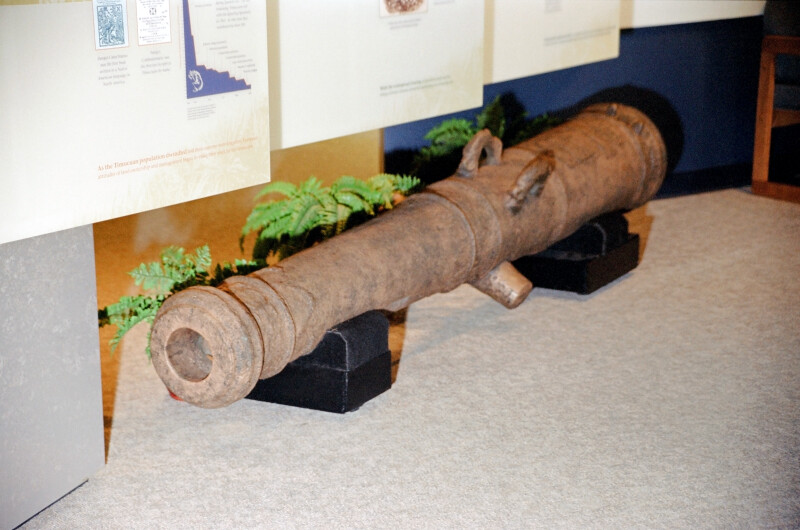Small, Wooden Cannon with Two Handles