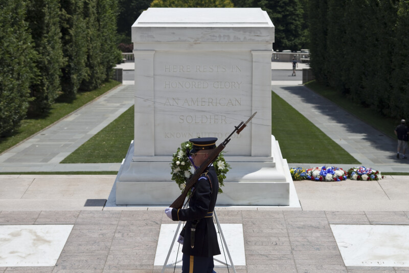 Soldier in Front of Tomb of the Unknown Soldier
