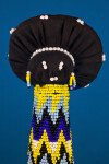 South Africa Zulu Matron Doll with Facial Features and Earrings Made from Beads (Close Up)