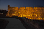 Southwest Wall of Castillo de San Marcos at Nighttime