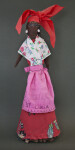 St. Lucia Female Broom Doll Made with Palm Leaves and Cotton Material (Full View)
