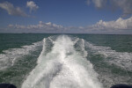 Stream of Water Created by Forward Movement of a Motorboat