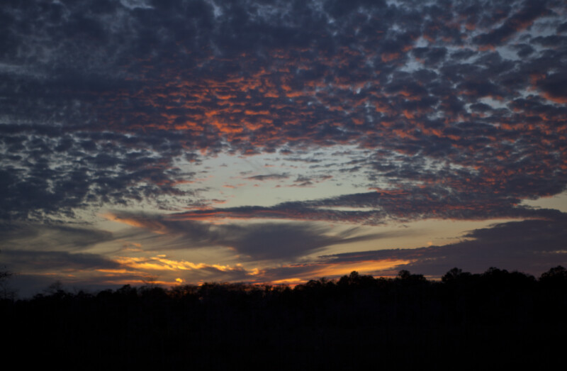Sunset Giving Clouds Orange Hue