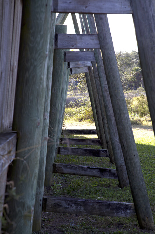 Supporting Beams of Reconstructed Fort Caroline's Sea Wall