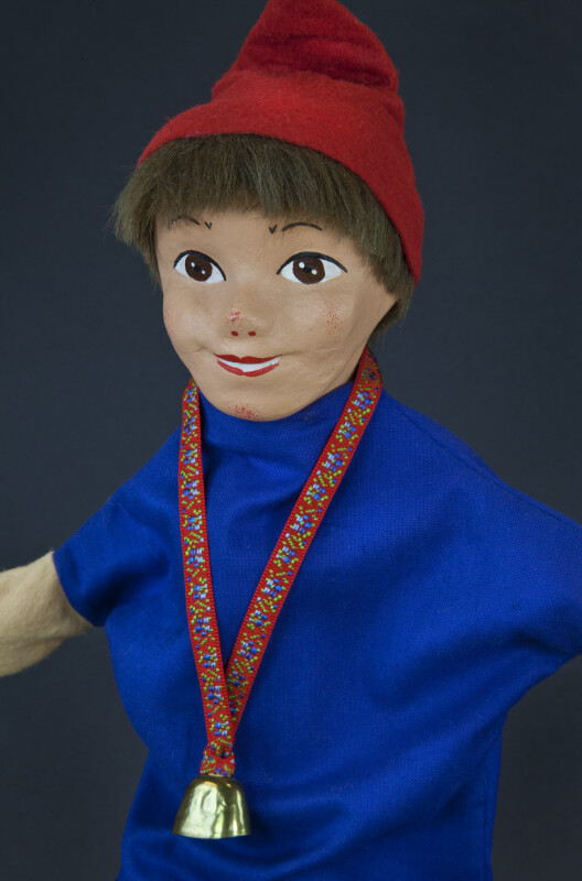 Switzerland Hand Puppet of Boy with Bell Around Neck (Close Up)