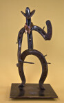 Texas Male Sculpture of Cowboy Made from Horseshoes and Horseshoe Nails (Full View)