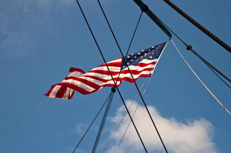 The Flag Flying over the USS Constitution