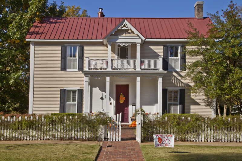 The Front Elevation of the Pauline Parker House