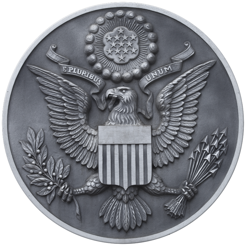 The Obverse Side of the Great Seal of the United States in Gray