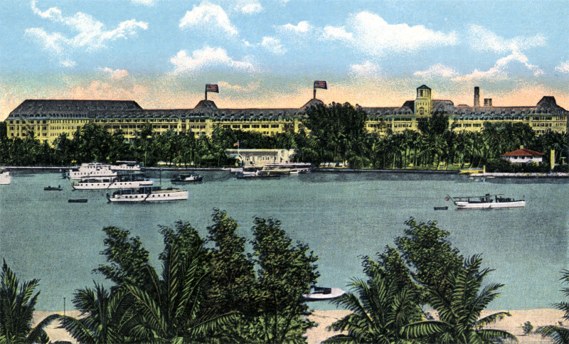 The Royal Poinciana Hotel, from across the Lake