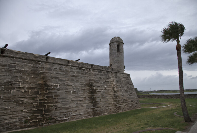 The Sentry Tower of Castillo de San Marcos, from the Seawall