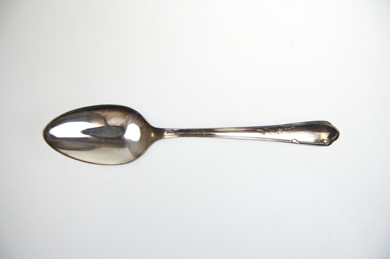 Top View of a Metal Spoon