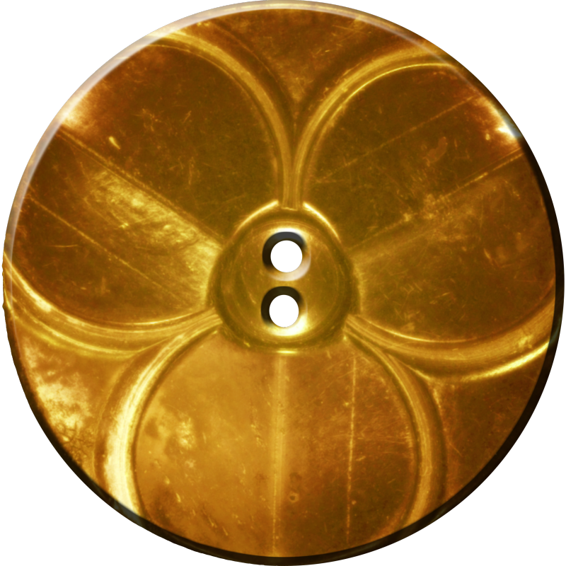 Trefoil Button, Gold