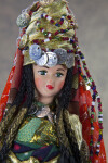 Turkey Handcrafted Female Figure with Ornate Headdress and Traditional Attire (Close Up)