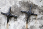 Two Iron Anchors on the Exterior of the Hot Shot Furnace