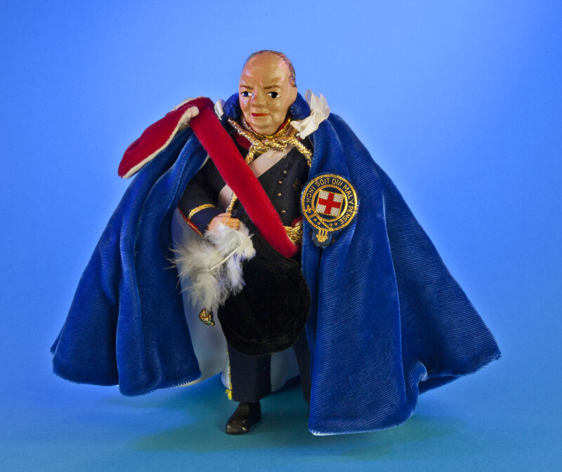 United Kingdom, Sir Winston Churchill Doll Wearing Robes of the Order of the Garter (Full View)