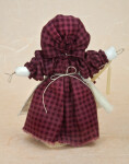 Utah Female Doll Wearing Pioneer Dress, Bonnet, and Apron  (Back View)