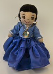 Utah Stuffed Indian Doll Wearing Blue Shirt and Flared Skirt (Full View)