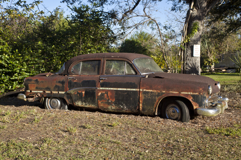 Very Old, Rusted Automobile