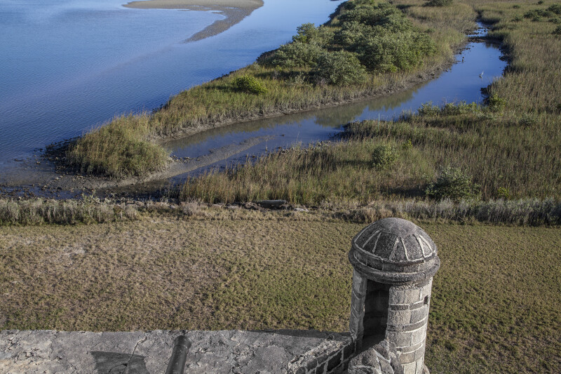 View Looking Down onto a Sentry Box Overlooking the Matanzas Inlet