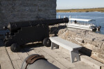 View of Cannon and Passenger Ferry at Fort Matanzas