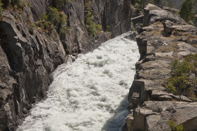Water Rushing through the Spillway Channel