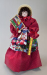 West Virginia Female Teacher Doll with Ruler and Slate Wearing Pioneer Dress (Full View)