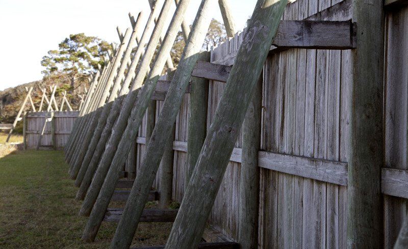 Wooden Beams and Boards which Compose the Walls of the Reconstructed Fort Caroline Site