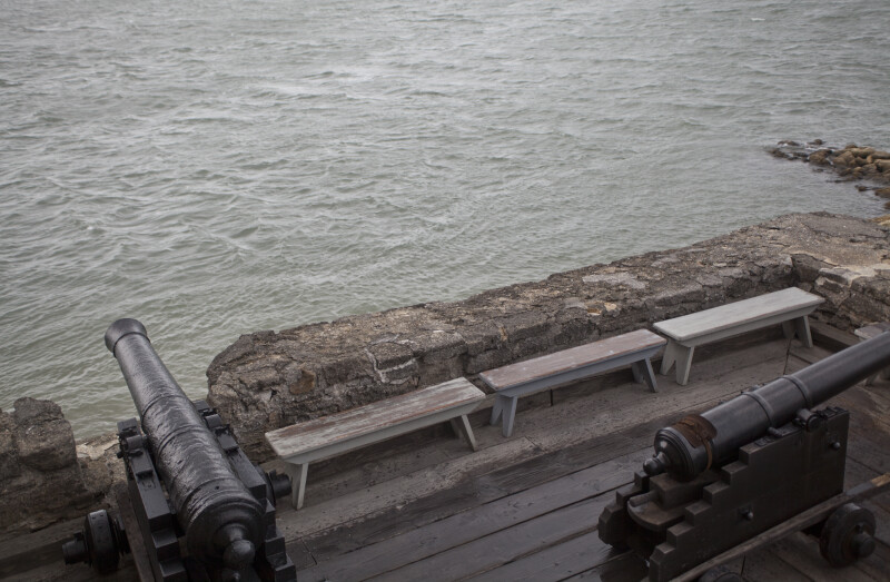 Wooden Benches on the Gun Deck