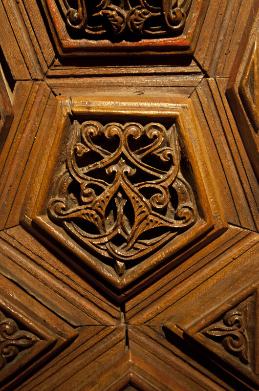 Wooden Door of a Mimber Close-Up