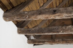 Wooden Logs Supporting the Roof of the Schumacher House at the San Antonio Botanical Garden