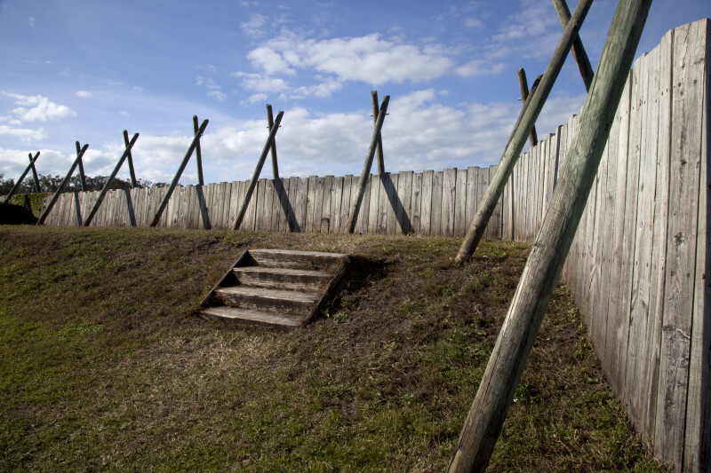 Wooden Walls Surrounding the Reconstructed Fort Caroline