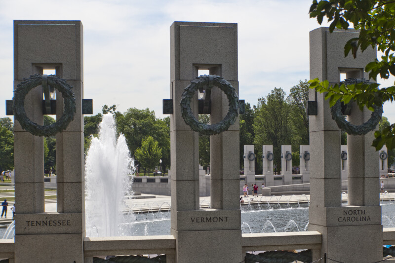 World War Two Memorial Pillars and Fountain