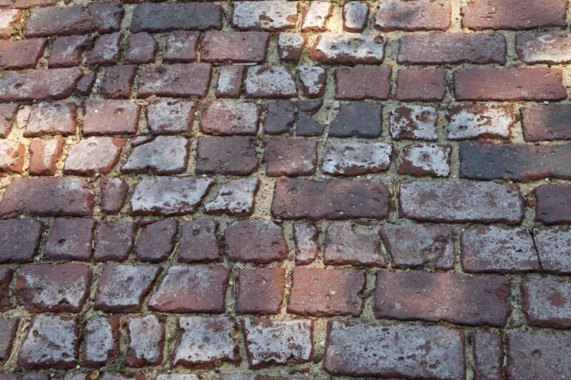 Worn Brick Pavement