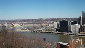 Pan of Pittsburgh Skyline