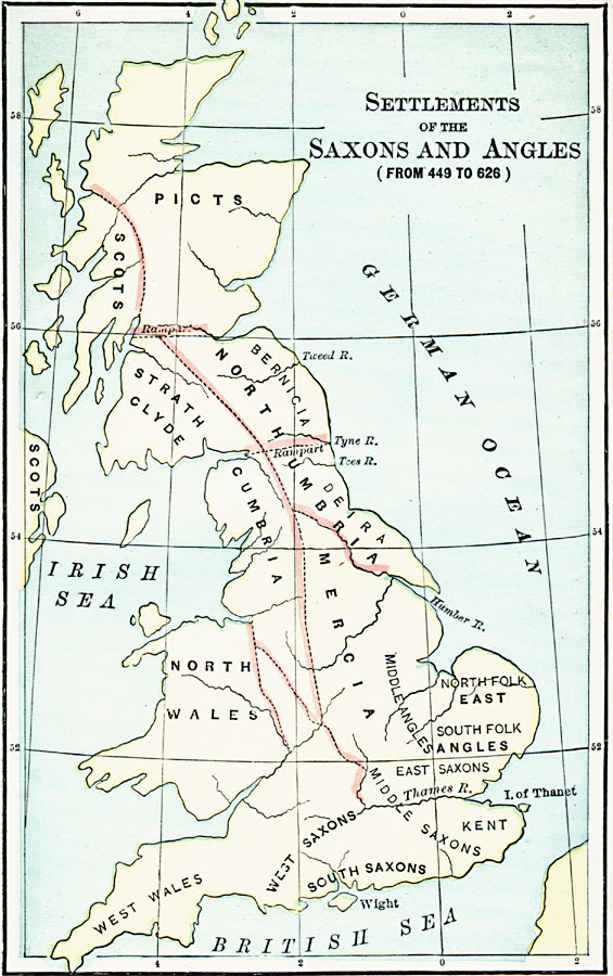 Settlements of the Saxons and Angles