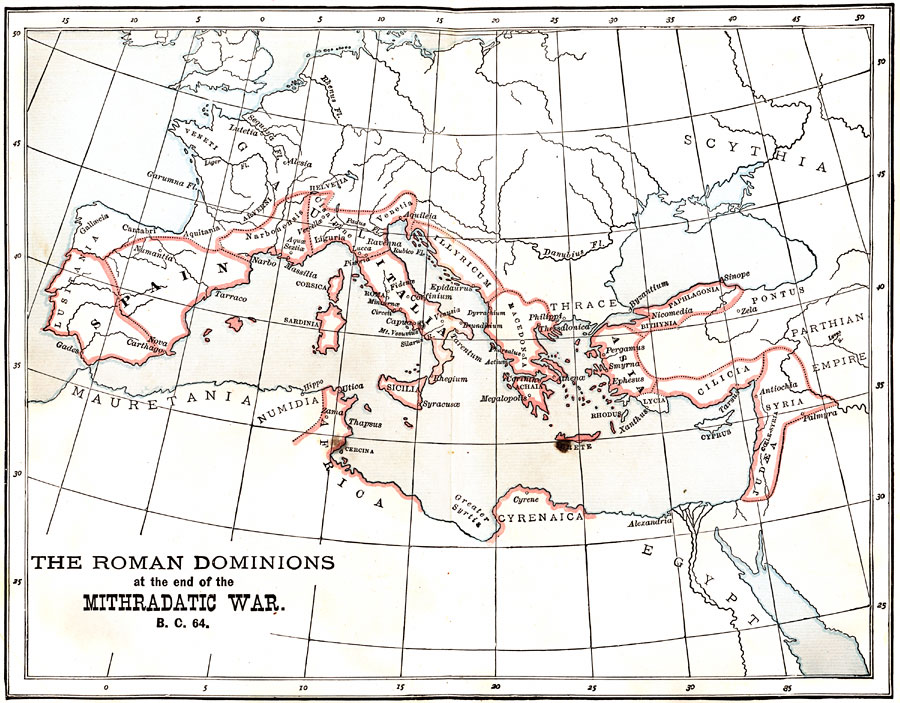 The Roman Dominions at the end of the Mithradatic War