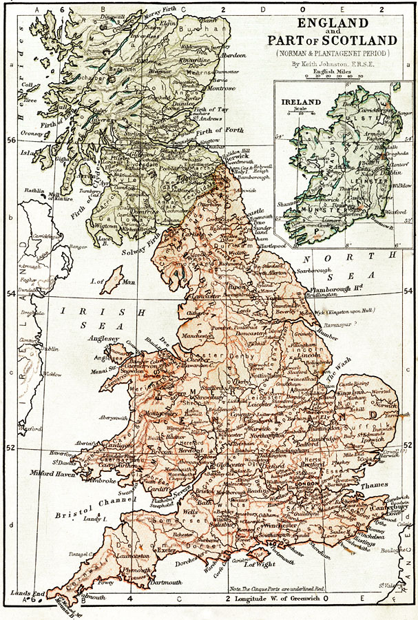 England, part of Scotland and Ireland during the Norman and Plantagenet Period