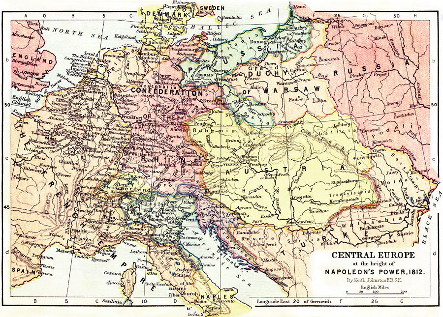 Central Europe at the Height of Napoleon's Power